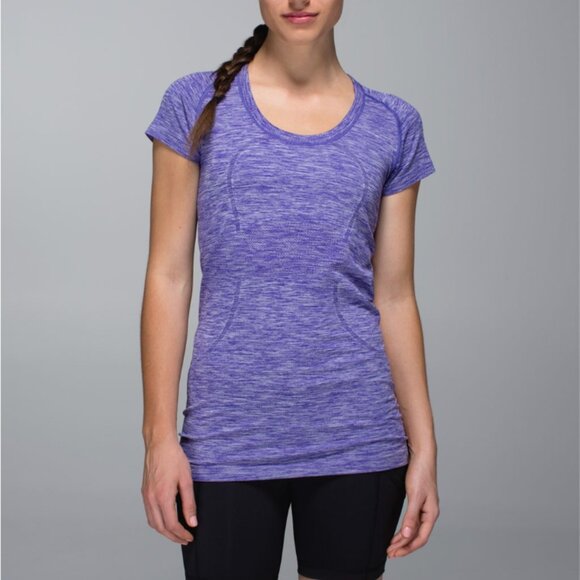 Lululemon Run: Swiftly Tech Short Sleeve Scoop Heathered Bruised Berry - Picture 1 of 6
